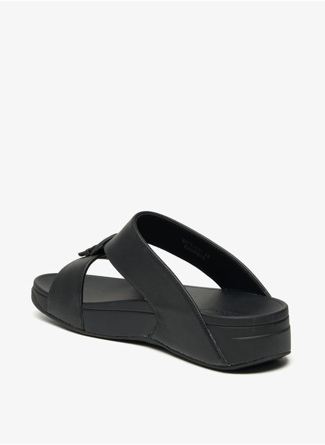 Le Confort - Solid Slip-On Sandals with Buckle Accent - Image 1