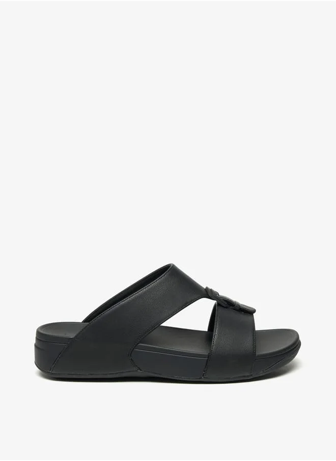 Le Confort Solid Slip-On Sandals with Buckle Accent