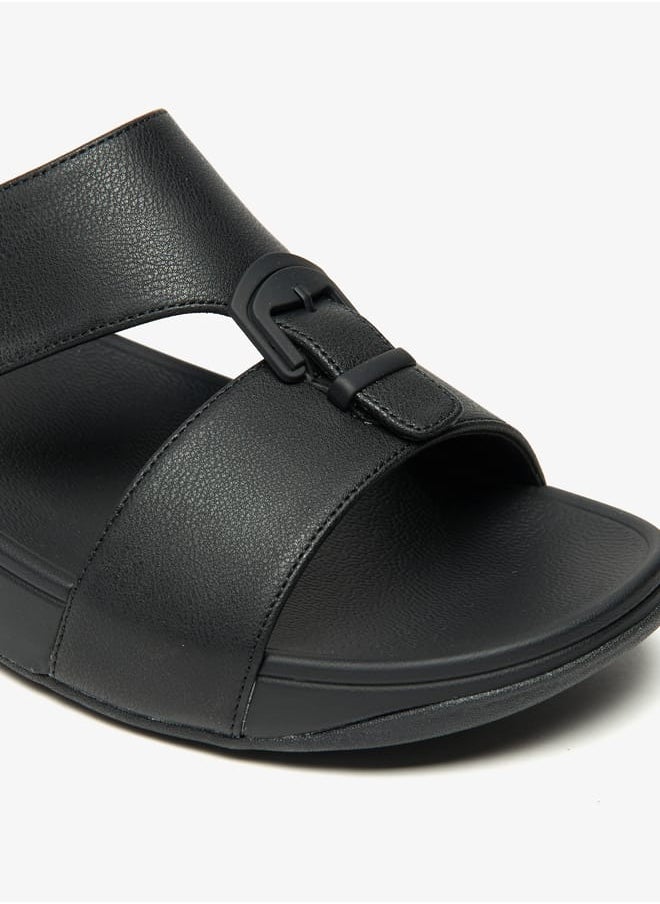 Le Confort - Solid Slip-On Sandals with Buckle Accent - Image 1