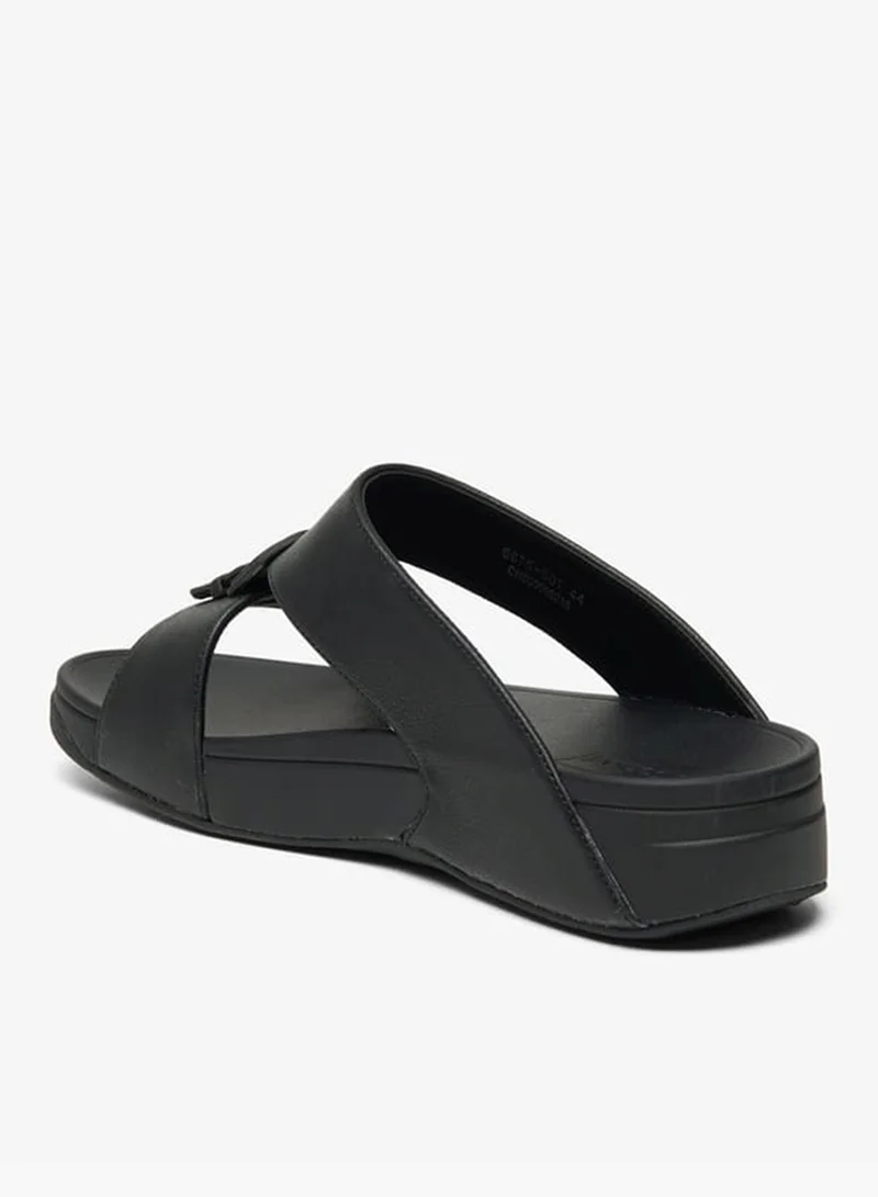 Le Confort Solid Slip-On Sandals with Buckle Accent
