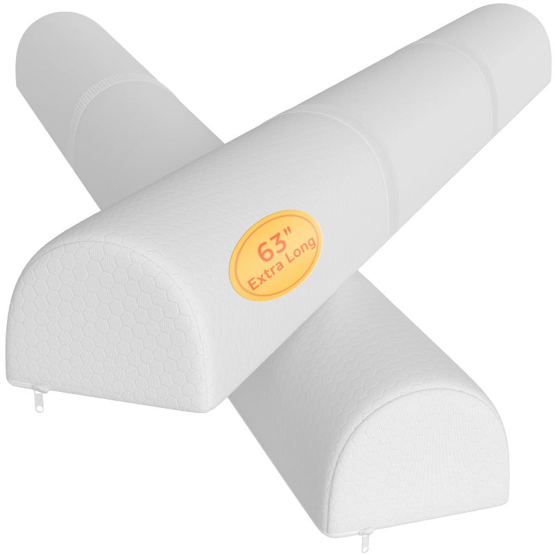 YENING 63 Extra Long Bed Bumpers for Toddlers Baby Foam Bed Guard Rail for Kids Bed Toddler Bed Bumper for Twin Full Queen King Size Bed 2Pack