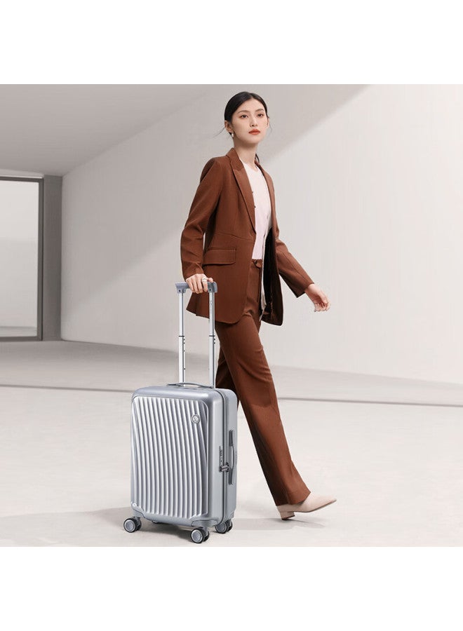 OIWAS Aihuashi Luggage, Suitcase For Men And Women, 28-inch, Multifunctional Travel Case, Password Lock, Silver Color - Image 2