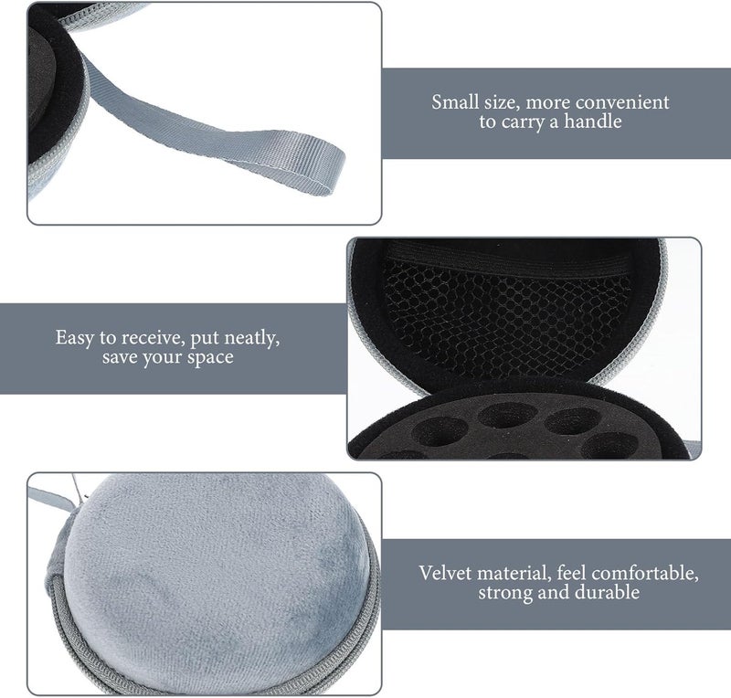 ULTECHNOVO Essential Oil Carrying Case 10 Slots 1-2ml Portable Velvet Essential Oil Bottle Organizer Travel Storage Bag Blue - Image 3