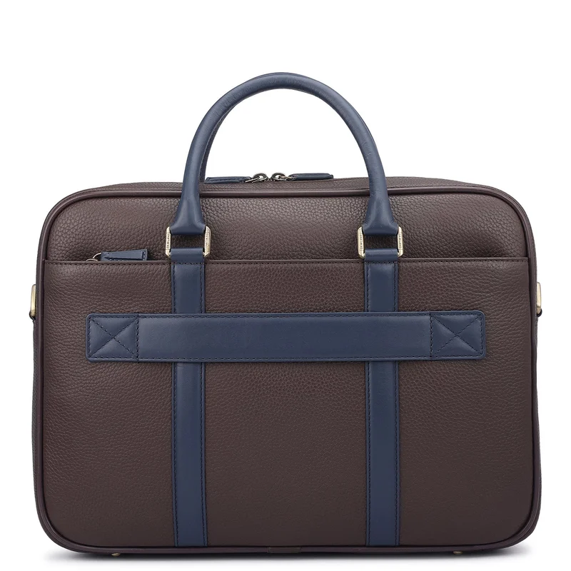 Da Milano  Wax Leather Laptop Bag - Chocolate  | Best Price UAE