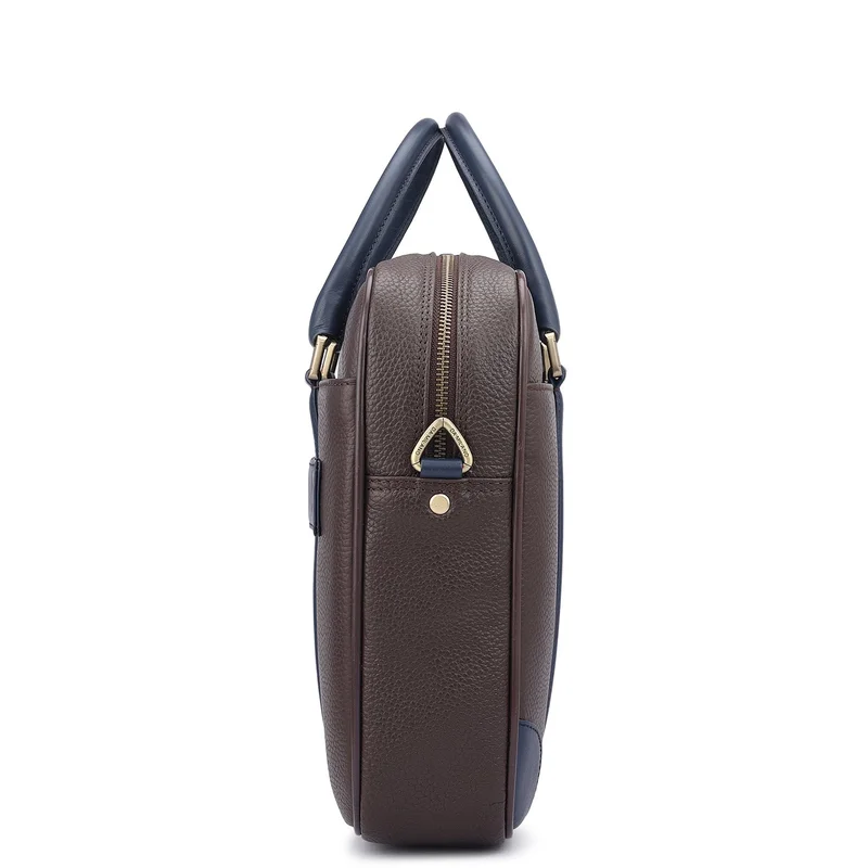Da Milano  Wax Leather Laptop Bag - Chocolate  | Best Price UAE