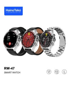 Smart Watch RW47 Round Shape Large Screen AMOLED Display With 3 Pair Straps And Wireless Charger For Men's And Boys