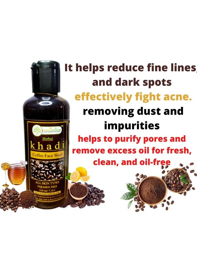 KHADI RISHIKESH Ayurvedic Coffee Hydrating Face Wash Deep Cleansingface Cleanser For Women & Menglowing Skin ; Dailyuse Face Cleanserall Skin Typeswith Towel Rumaal Free - Image 3