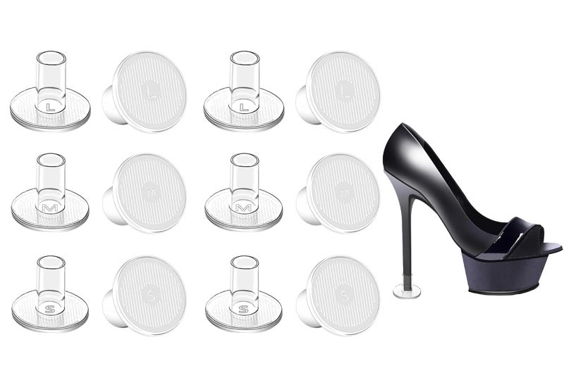 MASSMOT High Heel Protectors 6 Pairs Shoe Heel Savers Stoppers Covers For Walking On Grass Uneven Floor High Heel Grass Protector For Women - Transparent (Size S M L) - Image 1