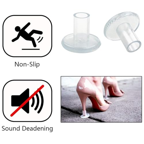 MASSMOT High Heel Protectors 6 Pairs Shoe Heel Savers Stoppers Covers For Walking On Grass Uneven Floor High Heel Grass Protector For Women - Transparent (Size S M L) - Image 4