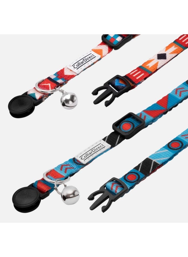 CollarDirect Cat Collar Breakaway with Removable Bell Set of 2 PCS Tribal Pattern Aztec Pet Safety Adjustable Kitten Collar - Image 4