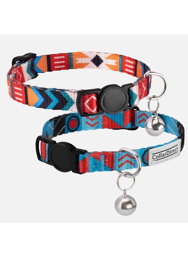 CollarDirect Cat Collar Breakaway with Removable Bell Set of 2 PCS Tribal Pattern Aztec Pet Safety Adjustable Kitten Collar - Image 3