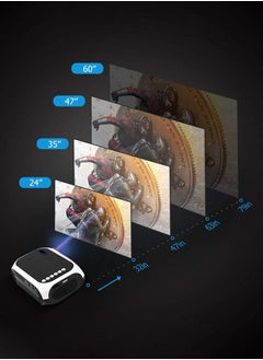 Digisand Mini Projector,  Portable Outdoor Movie Phone Projector Wired Same Screen, 800 Lumens HD Projector 1080P Support, Compatible with Laptop/Smartphone/HDMI/USB  - Image 4
