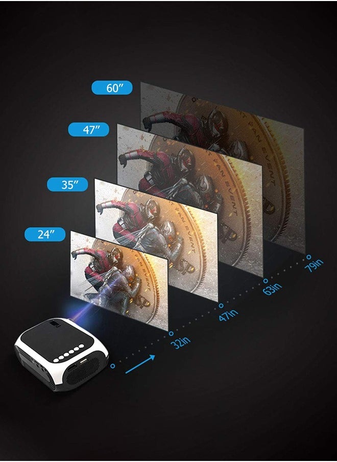 Digisand Mini Projector,  Portable Outdoor Movie Phone Projector Wired Same Screen, 800 Lumens HD Projector 1080P Support, Compatible with Laptop/Smartphone/HDMI/USB  - Image 4