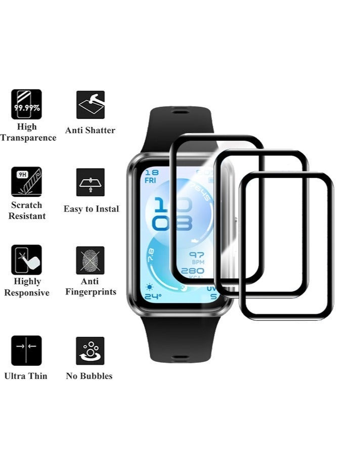 HablTech 3 Pcs Screen Protector for Huawei Band 11 , Curved Full Coverage Anti-Scratch Clear Soft Film - Image 2