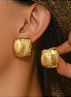 Generic Earrings for Women and Girls Golden Hoops Earrings | Stylish Gold Plated Studs Hoop Earrings for Women | Birthday Gift for girls and women Anniversary Gift for Wife valentine gifts traditional  - Image 1