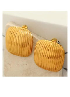 Generic Earrings for Women and Girls Golden Hoops Earrings | Stylish Gold Plated Studs Hoop Earrings for Women | Birthday Gift for girls and women Anniversary Gift for Wife valentine gifts traditional  - Image 4