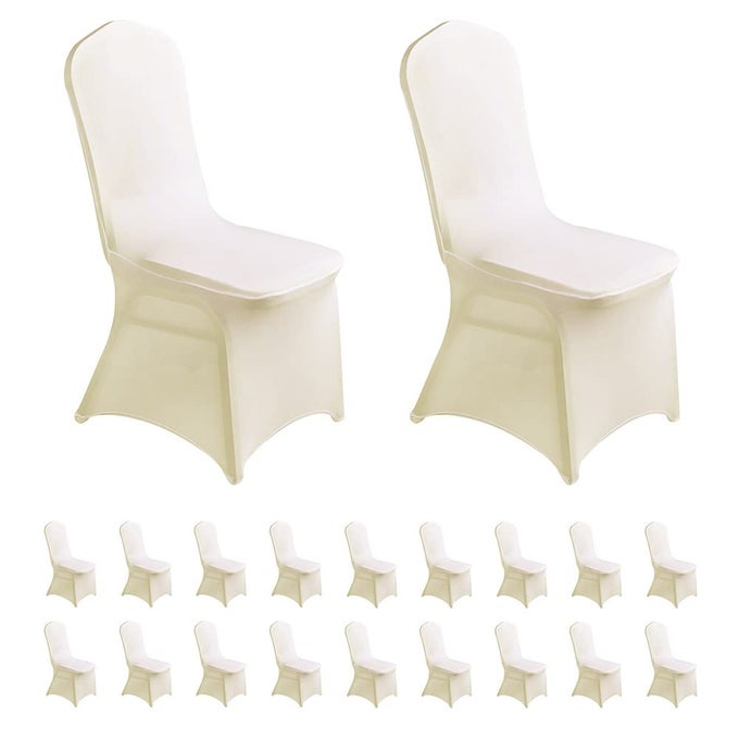 Spandex Chair Cover Stretch Slipcovers for Wedding Party Dining Banquet Chair Decoration Covers Ivory 20