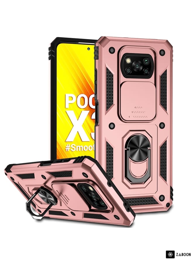 زبون غطاء حماية لهاتف شاومي بوكو X3 مع حامل كاميرا منزلق - Image 1