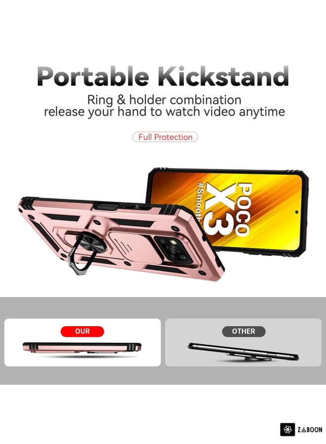 زبون غطاء حماية لهاتف شاومي بوكو X3 مع حامل كاميرا منزلق - Image 4