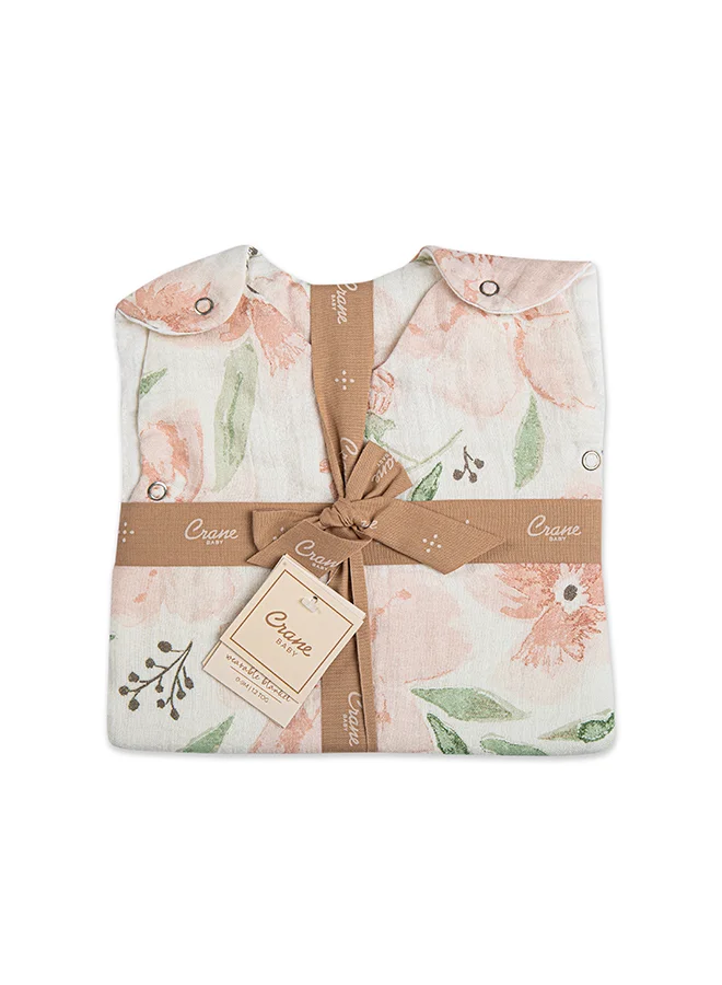 كرين بيبي بطانية باركر قابلة للارتداء من  إلى  أشهر بنقشة الزهور الموسلين