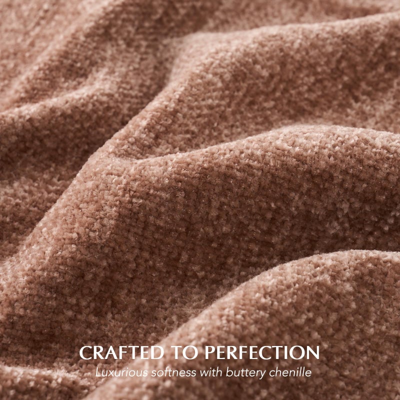 EverGrace Soft Chenille Throw Blanket for Couch, Cozy Plush Fuzzy Decorative Chenille Knit Throw Blanket with Tassels, Lightweight Blanket and Throws for Bed Sofa Gift Home Decor, Clay 50"x60" - Image 3