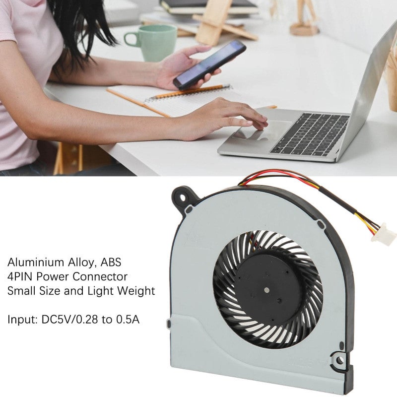 QUETTERLEE مروحة تبريد DC5V لجهاز Aspire 5 A515 - موصل طاقة 4PIN مروحة معالج اللابتوب - مصنوعة من سبائك الألومنيوم لاستبدال اللابتوب - Image 2