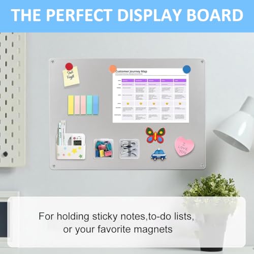 OFIFO® Stainless Steel Magnetic Board 16.9 x 11.8 Inches, Wall Mounted Magnet Bulletin Memo Board for Notes, Photos, Letters, Numbers, Kitchen, Home, Office, Refrigerator & Cabinet Display (White) - Image 3