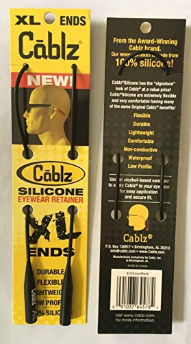 Cablz | XL Silicone Eyewear Retainer | Waterproof Eyewear Retainer Strap | 16 in XL Ends (Black) - Image 4