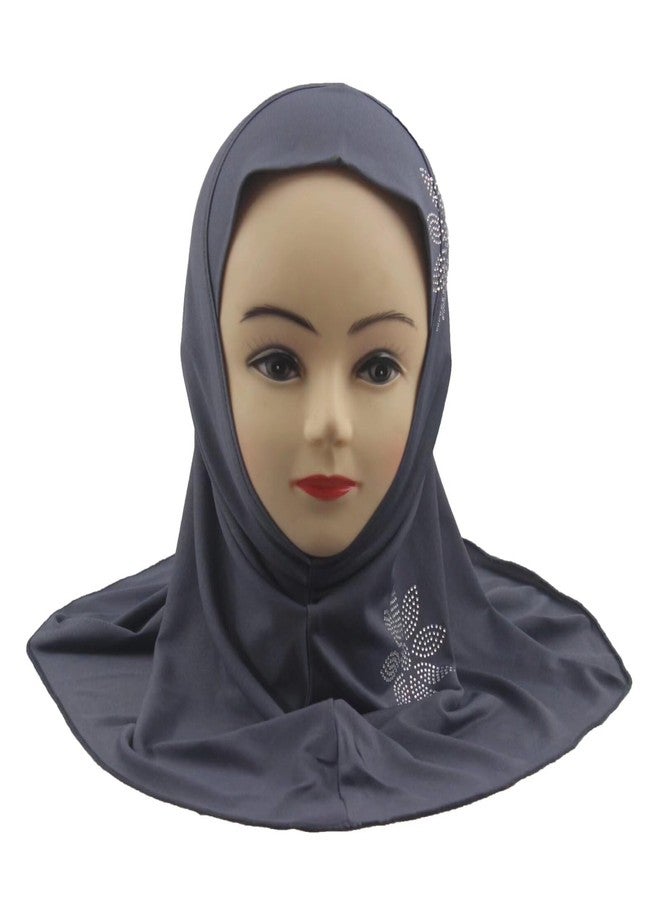 Modest Beauty Girls Muslim Hijab Scarf Shawls Islamic Arab Hijabs Headscarves Rhinestone Flowers - Image 2