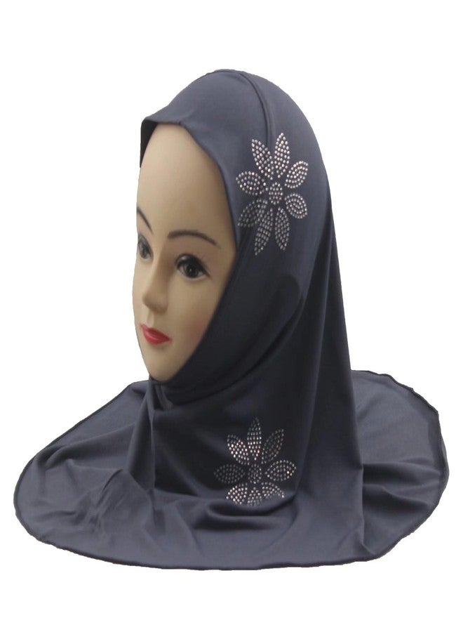 Modest Beauty Girls Muslim Hijab Scarf Shawls Islamic Arab Hijabs Headscarves Rhinestone Flowers - Image 3