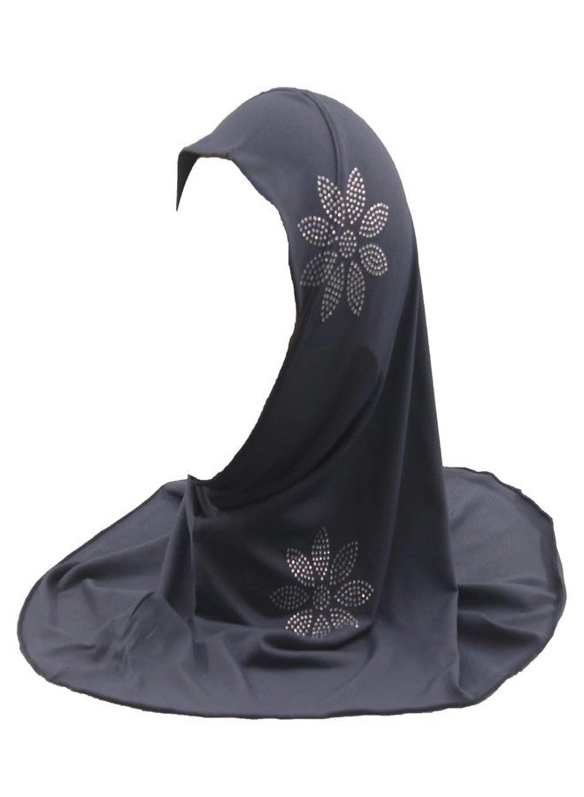 Modest Beauty Girls Muslim Hijab Scarf Shawls Islamic Arab Hijabs Headscarves Rhinestone Flowers - Image 1