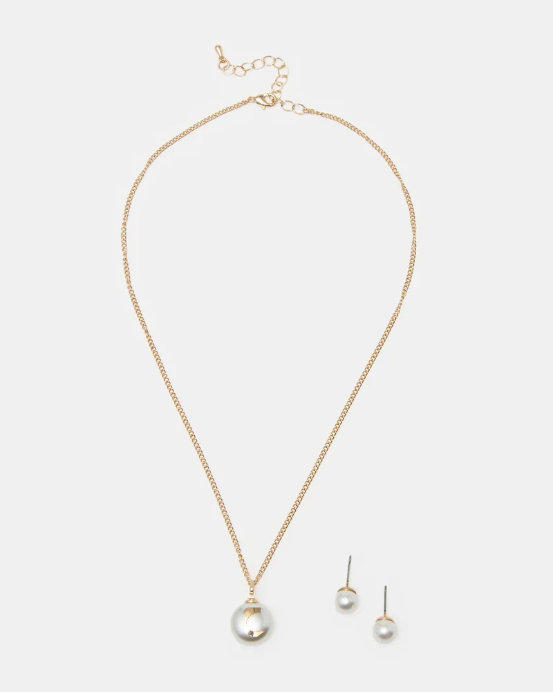 REDTAG Women Gold Letter Haa Necklace Set