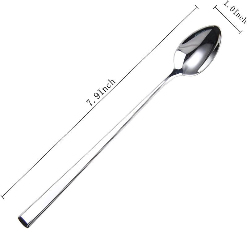 HISSF Iced Tea Spoons, Mixing Spoons,18/10 Stainless Steel Stirring Spoon, set of 6 Pieces-7.9 Inch - Image 3