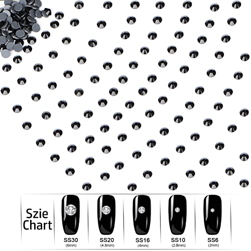 LPBeads 3000 Pieces SS16 Black Hotfix Rhinestones Flatback Round Crystal Glass Rhinestones Gems for Crafts Nail Face Art Clothes Shoes Bags DIY - Image 3