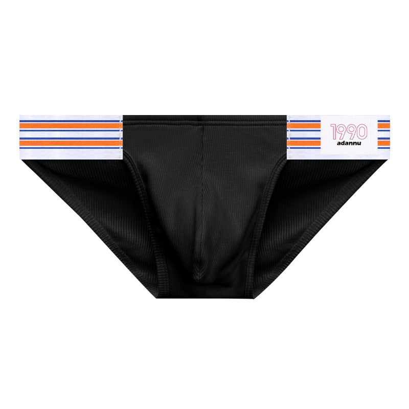 Sexy Men's High-Cut Boxer Briefs with Striped Design, Breathable & Seamless Fitness Underwear - Image 1