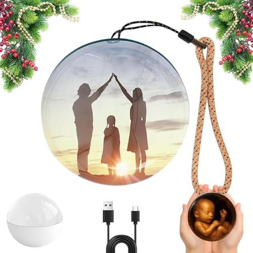 NKDFRI 2025 3D Memory Orb: Personalized Ultrasound LED Crystal Sphere Upload Photos & Videos | Unique Anniversary, Birthday & Christmas Gifts (White) - Image 1