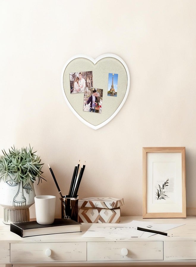 YCCYYCCY Heart-Shaped Bulletin Board with Linen, Cork Board Alternative for Wall, Approx. 17 x 15 inch Pin Board for Office, Home, School, Valentine's Decor(WH-AX-MB) - Image 4