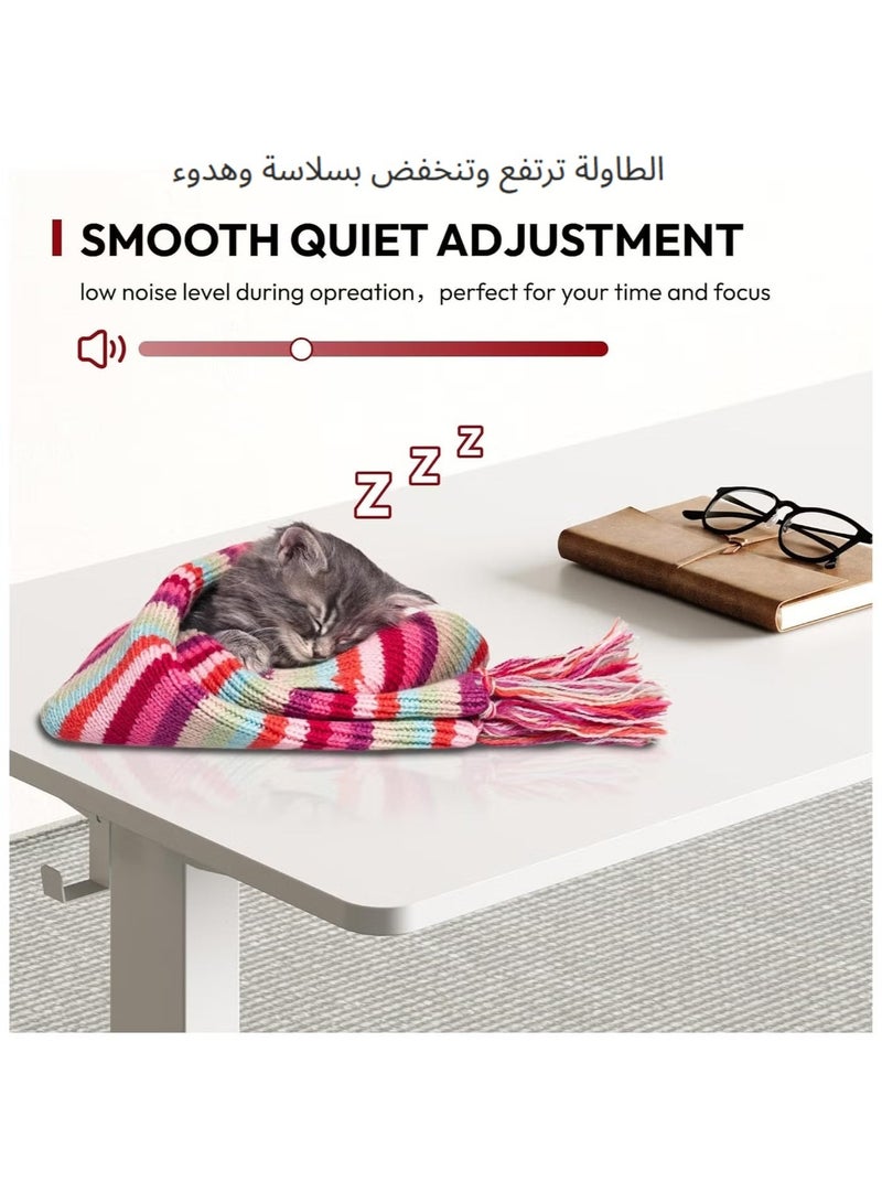 اكسيسن مكتب كهربائي قابل للتعديل بارتفاع 120 × 60 سم، مكتب كهربائي قابل للتعديل مع ارتفاع ذاكرة عن بعد، مكتب كمبيوتر مكتب منزلي - Image 4