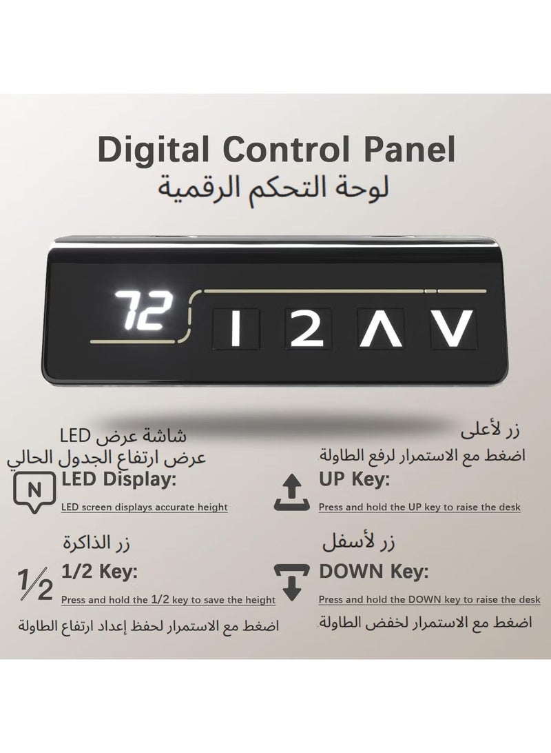 اكسيسن مكتب كهربائي قابل للتعديل بارتفاع 120 × 60 سم، مكتب كهربائي قابل للتعديل مع ارتفاع ذاكرة عن بعد، مكتب كمبيوتر مكتب منزلي - Image 3