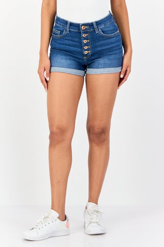 Women Washed Denim Shorts, Navy - pzsku/Z33E5C4B0AC38E2619D7AZ/45/1749651049/08c852bc-95b6-4b51-b048-d987945eb8cf