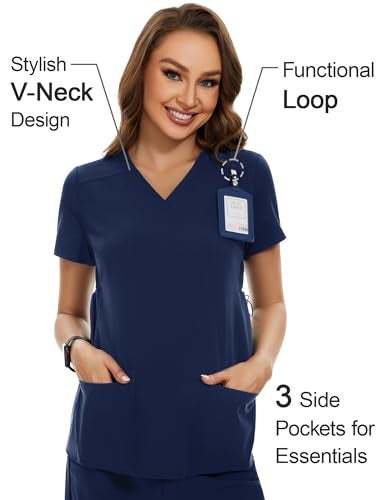 PACBREEZE بلوزة طبية للحوامل من PACBREEZE للنساء / قميص بفتحة على شكل V ملابس طبية للحمل، S-XXL (كحلي، متوسط)  - Image 2