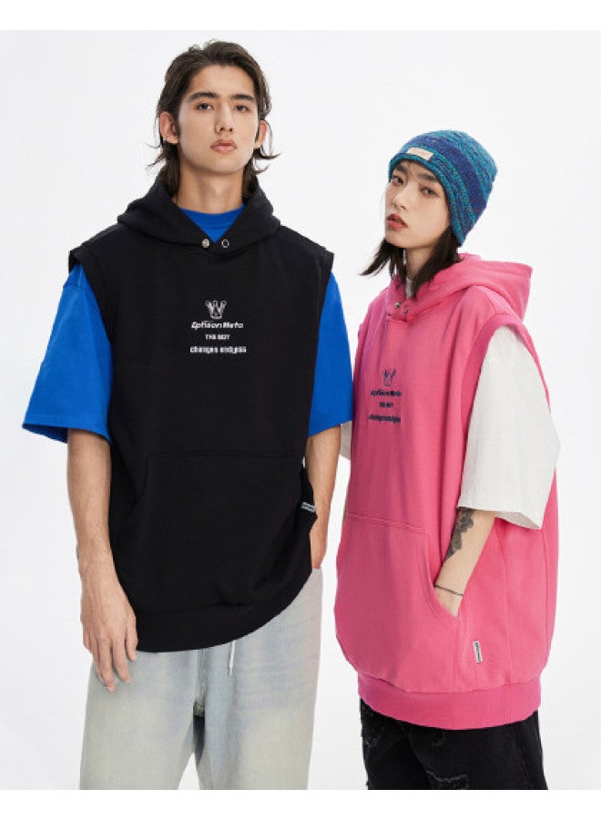 EPTISON هودي تي شيرت مجموعة الربيع/الصيف للجنسين خيالي للأطفال عصري تعاون آي بي سترة قطنية قصيرة الأكمام مع غطاء رأس - Image 1