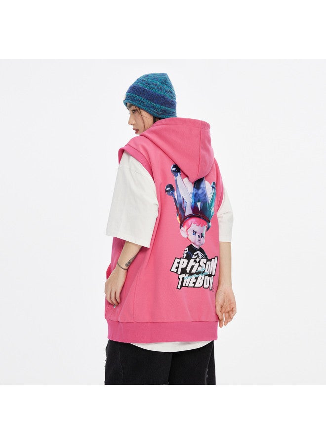 EPTISON هودي تي شيرت مجموعة الربيع/الصيف للجنسين خيالي للأطفال عصري تعاون آي بي سترة قطنية قصيرة الأكمام مع غطاء رأس - Image 5