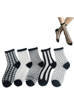 Generic Women Sheer Socks,Transparent Stretch Elasticity Ankle Cool Socks, 5 Pairs  - Image 1