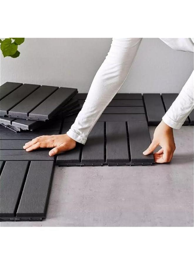 Arabest 36 sq. ft Plastic Interlocking Deck Tiles, 36 Pack,12x12 Waterproof Outdoor Flooring All Weather Use, Patio Floor Decking Tiles for Porch Poolside Balcony Backyard, Dark Grey - Image 3