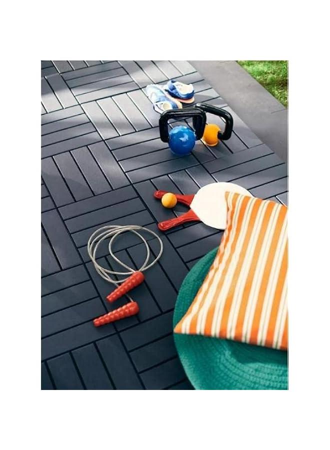 Arabest 36 sq. ft Plastic Interlocking Deck Tiles, 36 Pack,12x12 Waterproof Outdoor Flooring All Weather Use, Patio Floor Decking Tiles for Porch Poolside Balcony Backyard, Dark Grey - Image 4