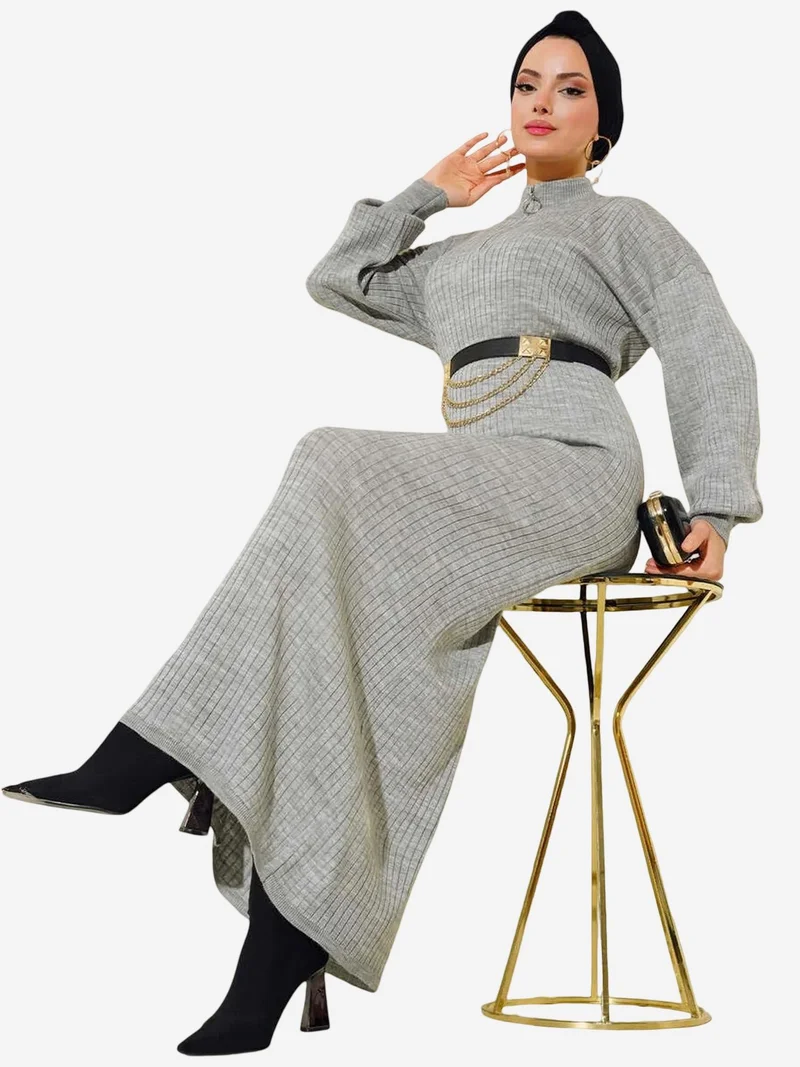 BDART Maxi Turtleneck Ribbed Knit Dress