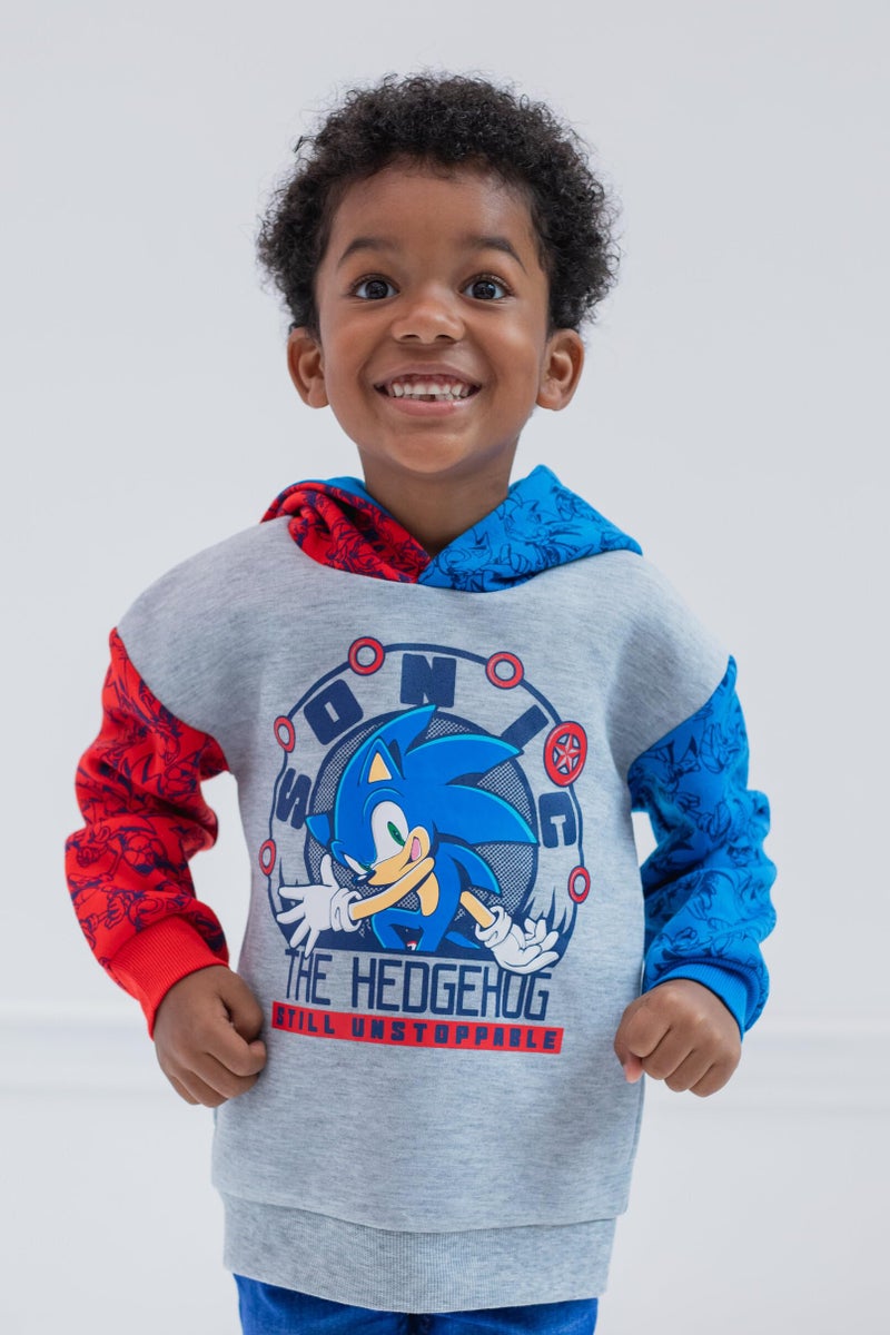 SEGA Sonic The Hedgehog Little Boys Fleece Hoodie Blue 7-8 - Image 3