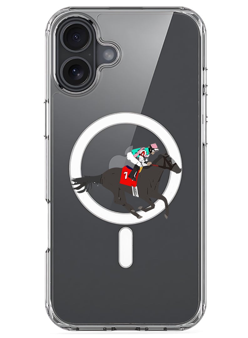 Theodor Magnetic Case for Apple iPhone 17 Compatible with MagSafe Wireless Charging, Shockproof Phone Bumper Cover - Horse Riding - Image 1