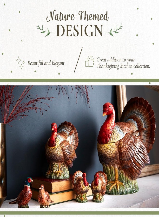 سبود وعاء تقديم مرق على شكل ديك رومي من سبود، سعة 14 أونصة، مع مغرفة - دولوميت، لعيد الشكر | قطعة مركزية كبيرة للطاولة | وعاء تقديم مزخرف | وعاء شوربة للعطلات، لعشاء عيد الشكر والوجبات الاحتفالية - Image 3